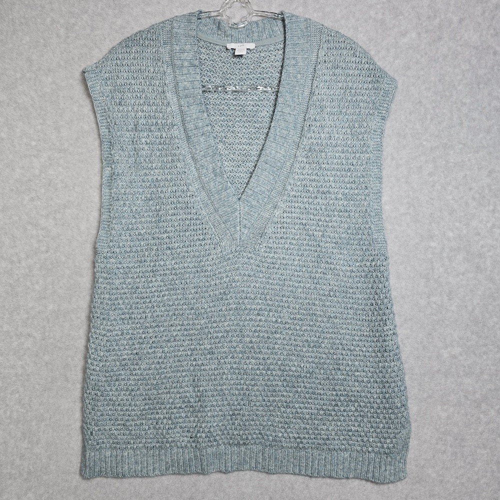J Jill Layering Sweater Vest Women Petite S V Neck Knit Minimalist Preppy Career